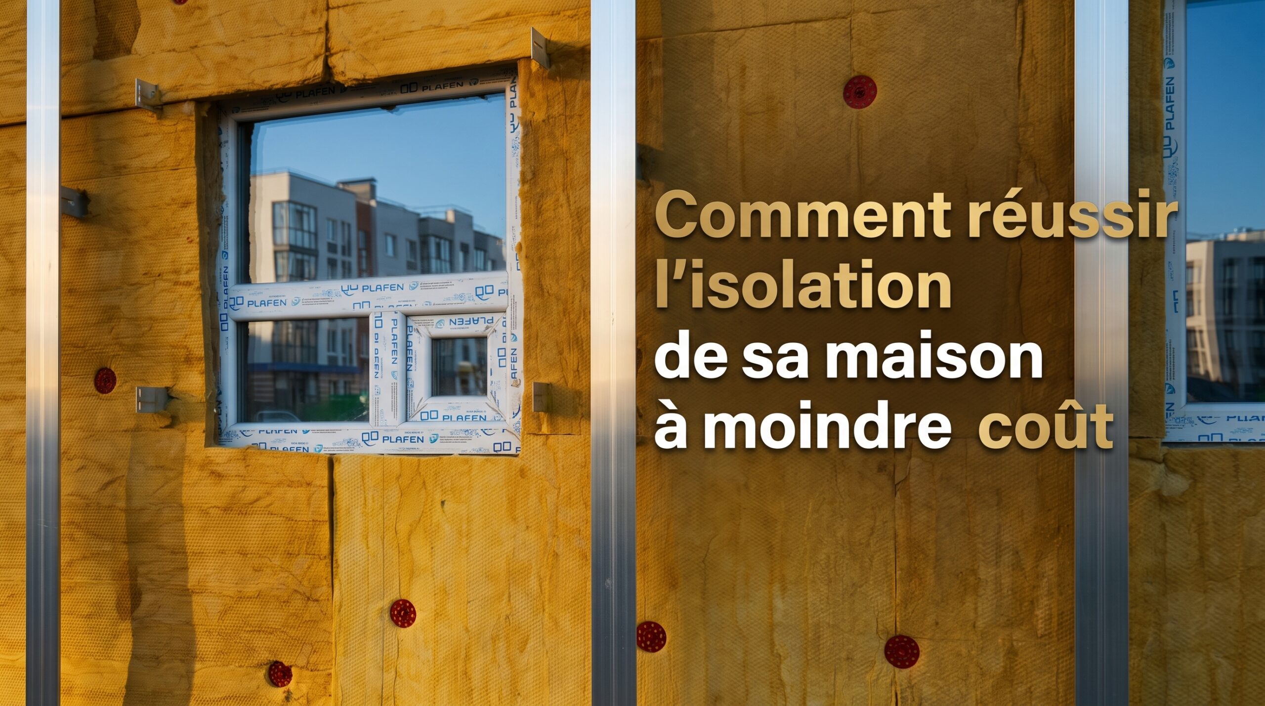 Image de couverture stylisée avec titre pour l’article Comment réussir l'isolation de sa maison à moindre coût