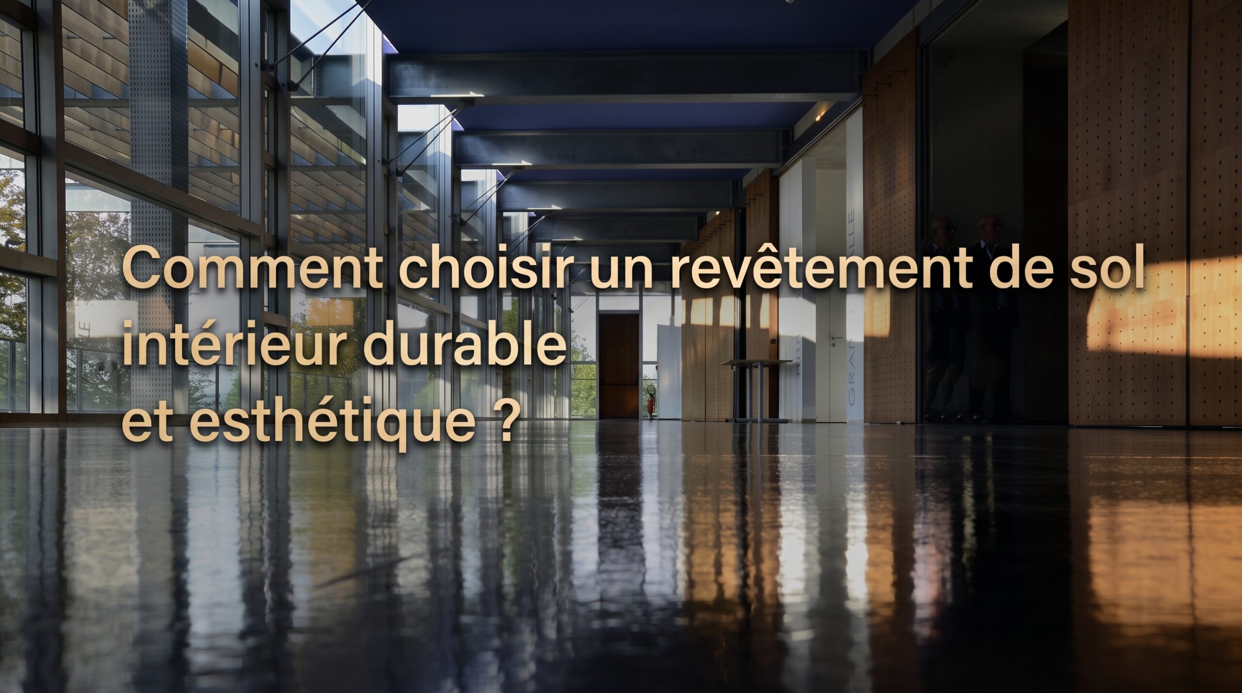 Image de couverture stylisée avec titre pour l’article Comment choisir un revêtement de sol intérieur durable et esthé…