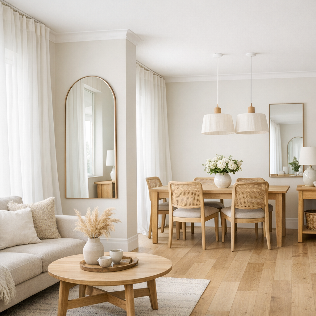 Décoration lumineuse avec peinture satinée et matières réfléchissantes