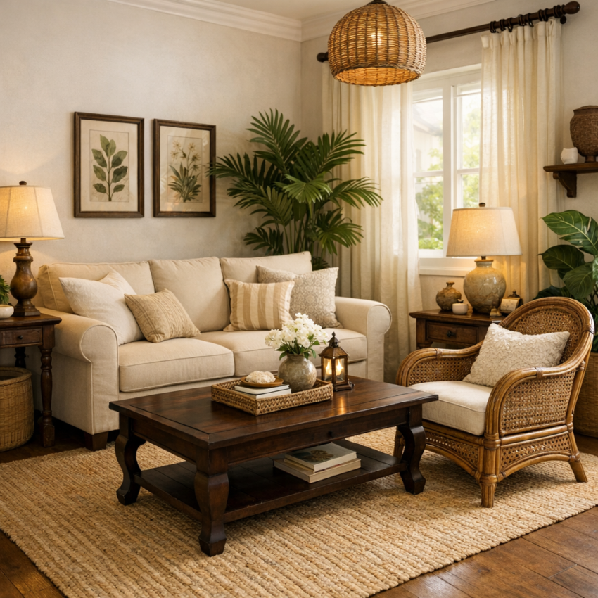 Comment créer un salon de style colonial dans un petit espace ? 3 salon style colonial